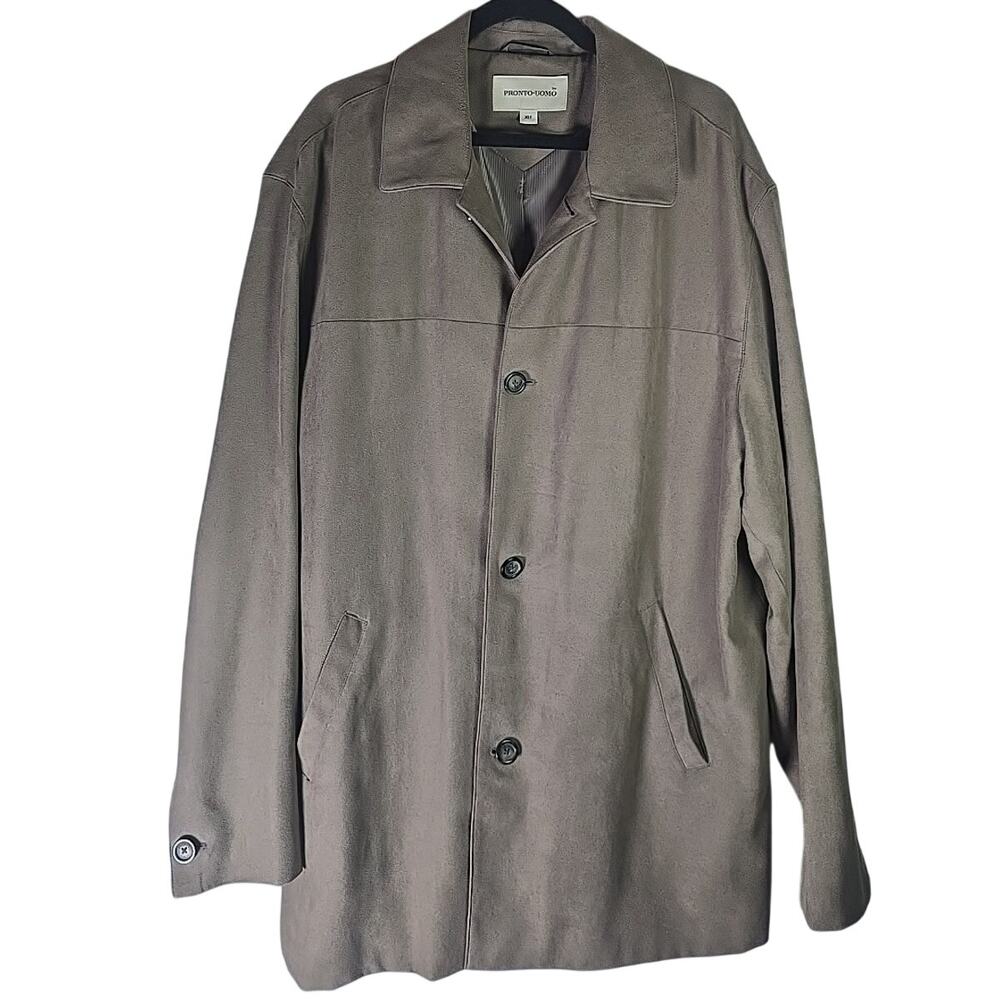 Vintage Pronto Uomo Dress Jacket Coat Mens XLT Taupe Office Formal Wedding